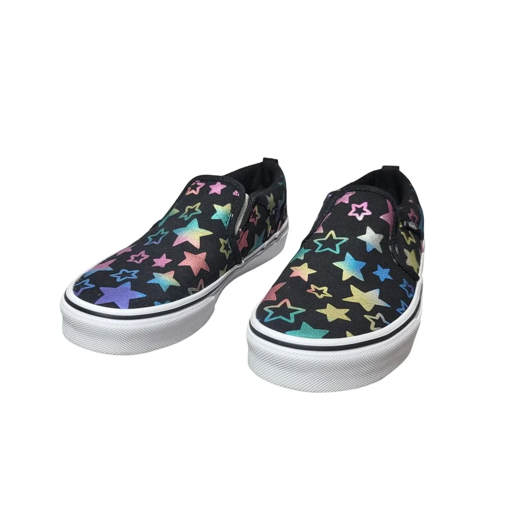 Vans Slip On‎ Platform Iridescent Star Print Skate Shoes Sneakers